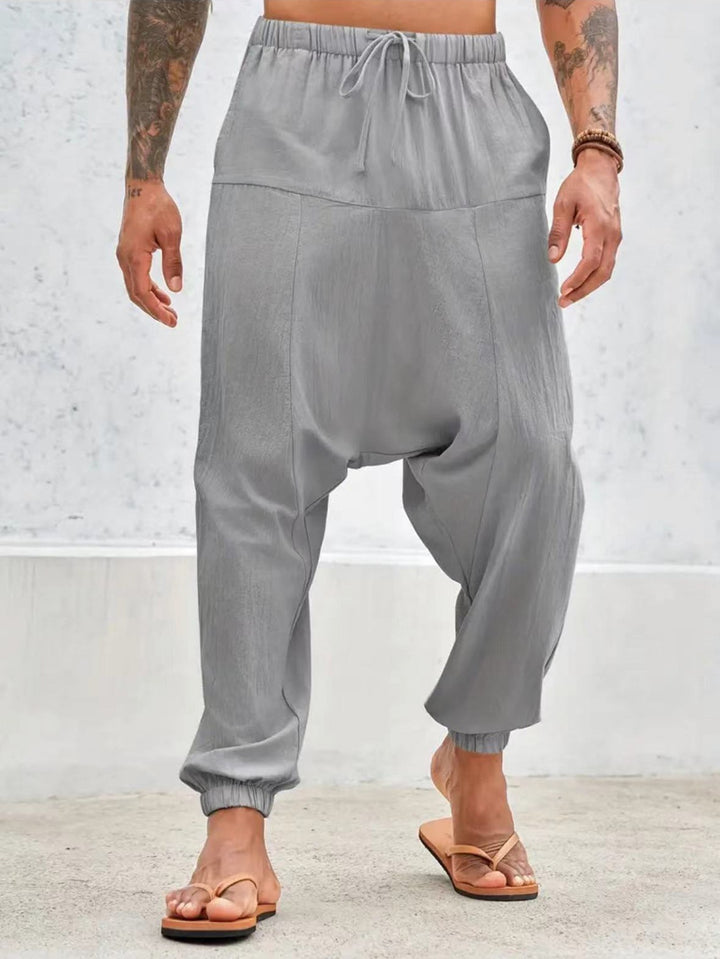 Casual harem pants for men with elastic waist and side pockets Lune London