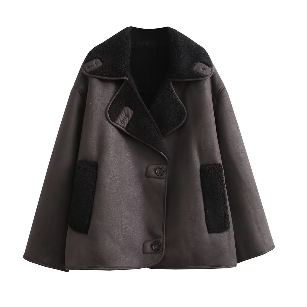 Veste de transition élégante pour femmes avec doublure en teddy doux et poches pratiques Chic & Stil