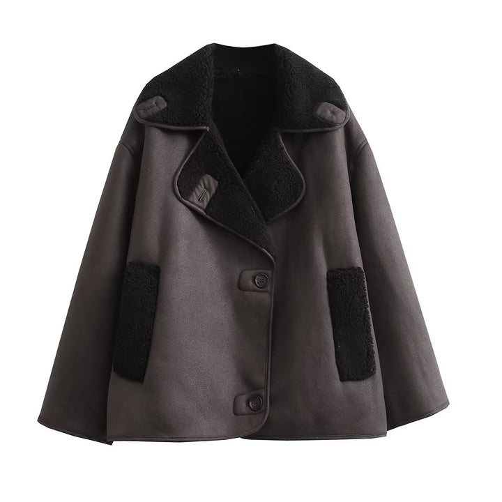 Veste de transition élégante pour femmes avec doublure en teddy doux et poches pratiques Chic & Stil