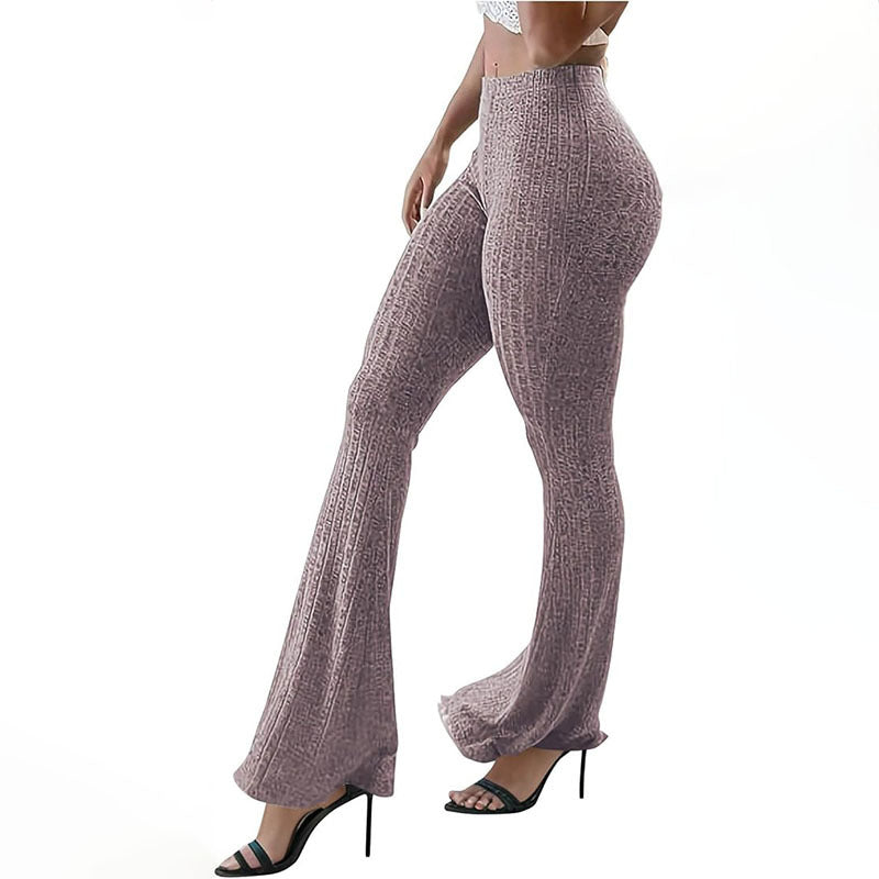 Flared leggings jeans for women with a trendy textured finish Lune London