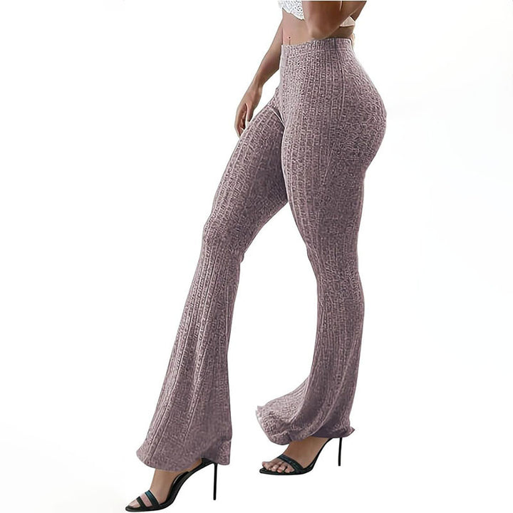 Flared leggings jeans for women with a trendy textured finish Lune London