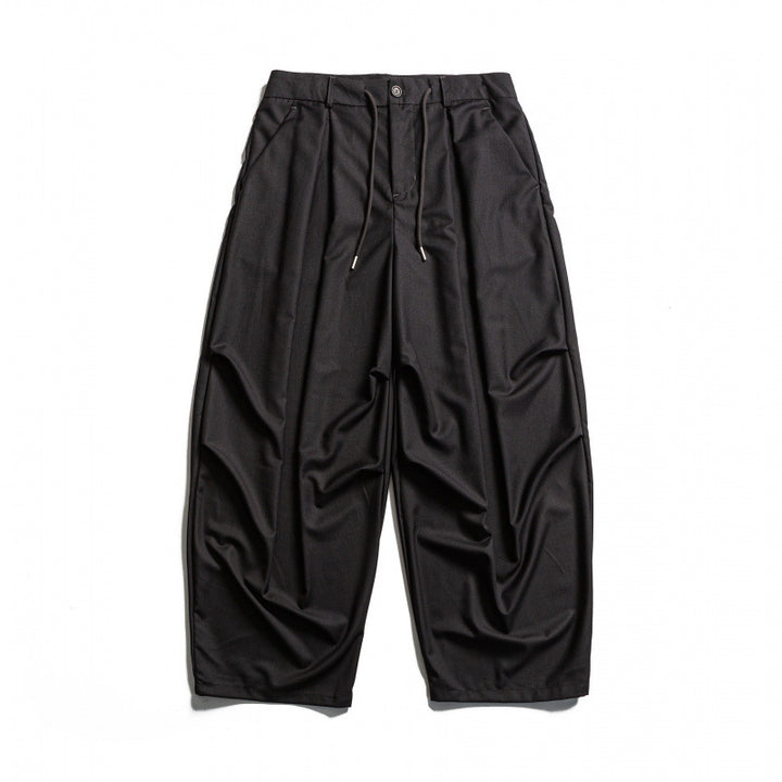 Men's Wide Pleated Baggy Pants with Pleats and Drawstring Amarae