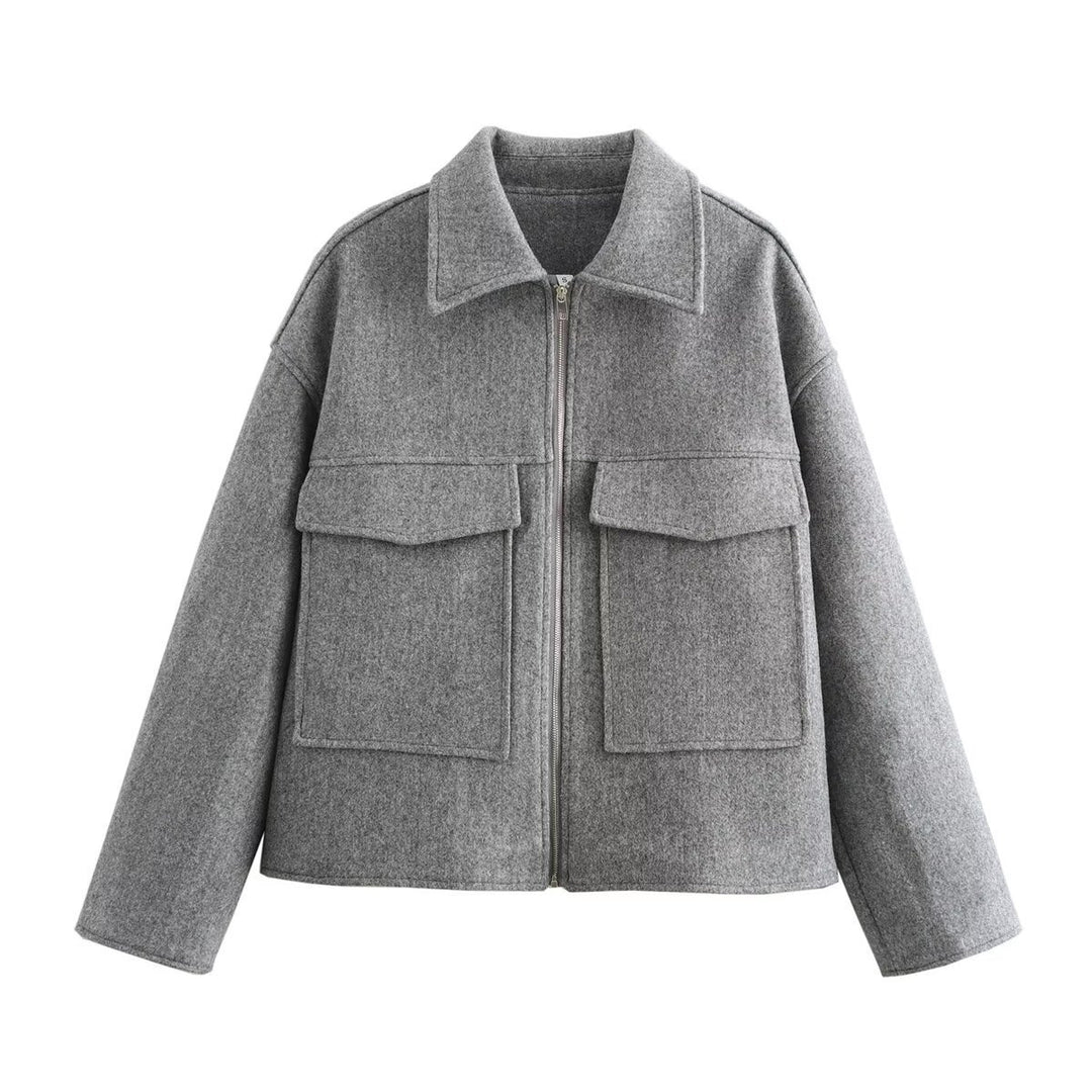 Casual overshirt jacket for women with pockets and zipper Lune London