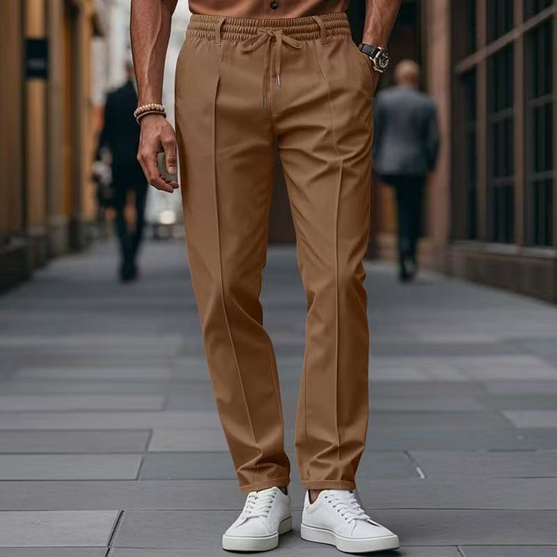 Men's elegant casual pants with elastic waistband and side pockets Amarae