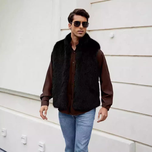 Amarae Men's Fashion Faux Fur Jacket