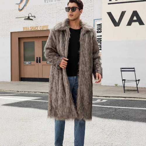 Men's Elegant Faux Fur Coat Amarae