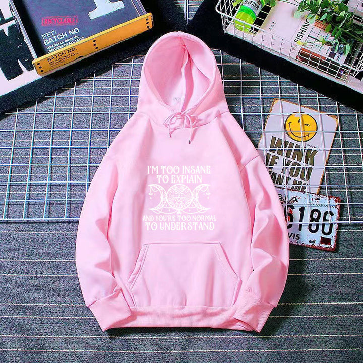Women's hoodie with creative lettering and cozy fleece lining Chic & Stil