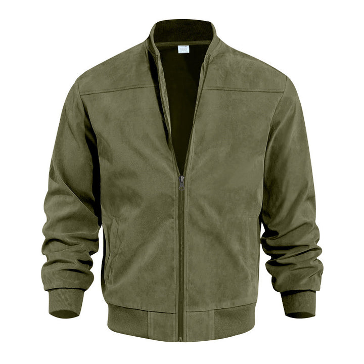 Stylish bomber jacket for men with high collar and structured fabric Lune London