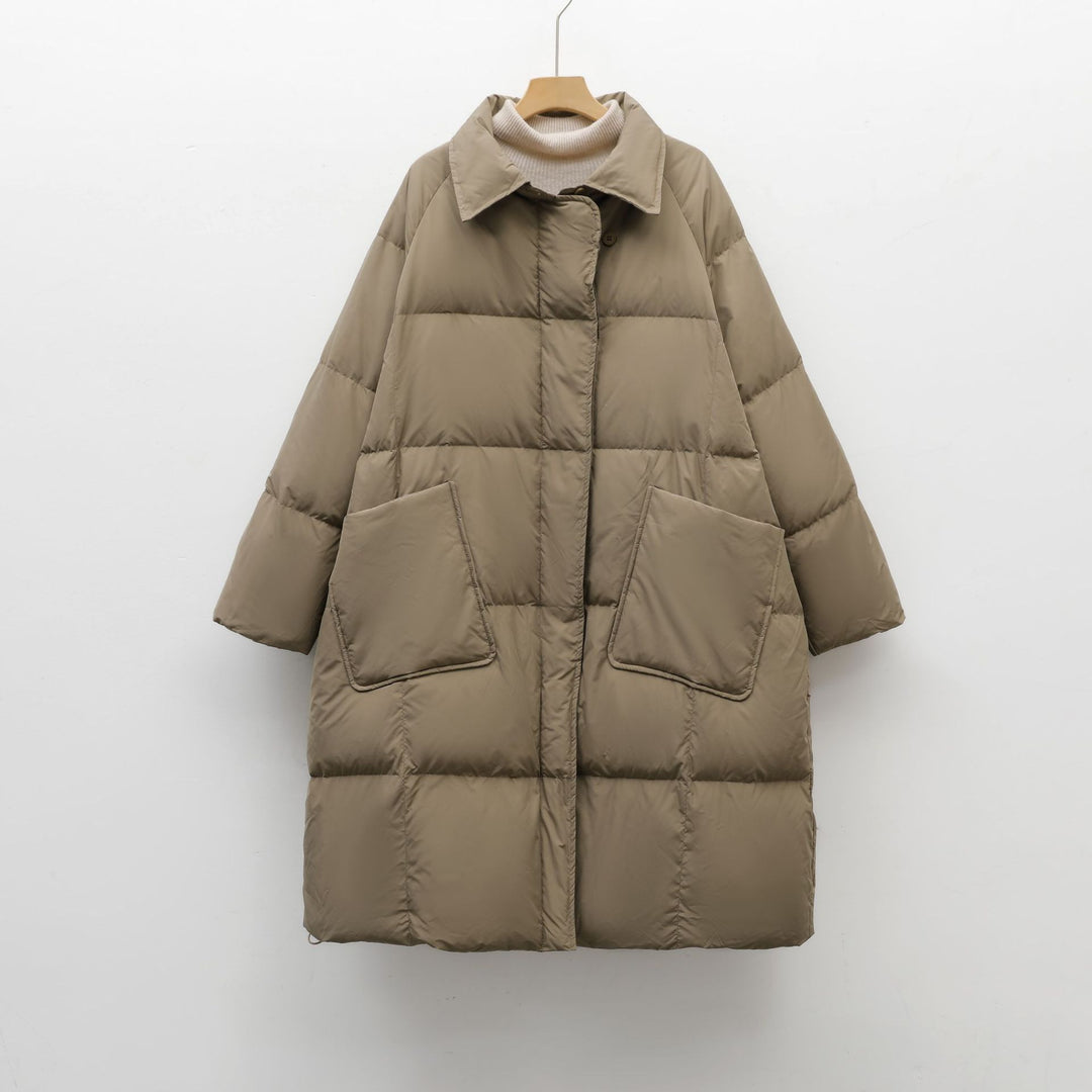 Ladies bulky padded coat with rounded cut and practical pockets Lune London