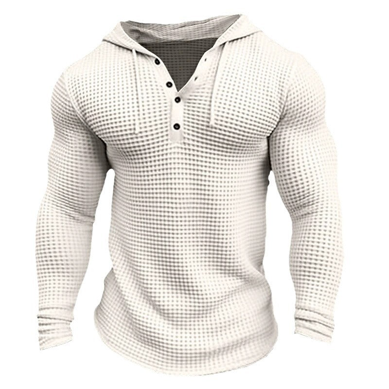 Men's Hooded Sweatshirt with Structured Design and Chic Collar