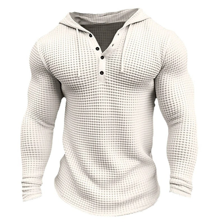 Men's Hooded Sweatshirt with Structured Design and Chic Collar