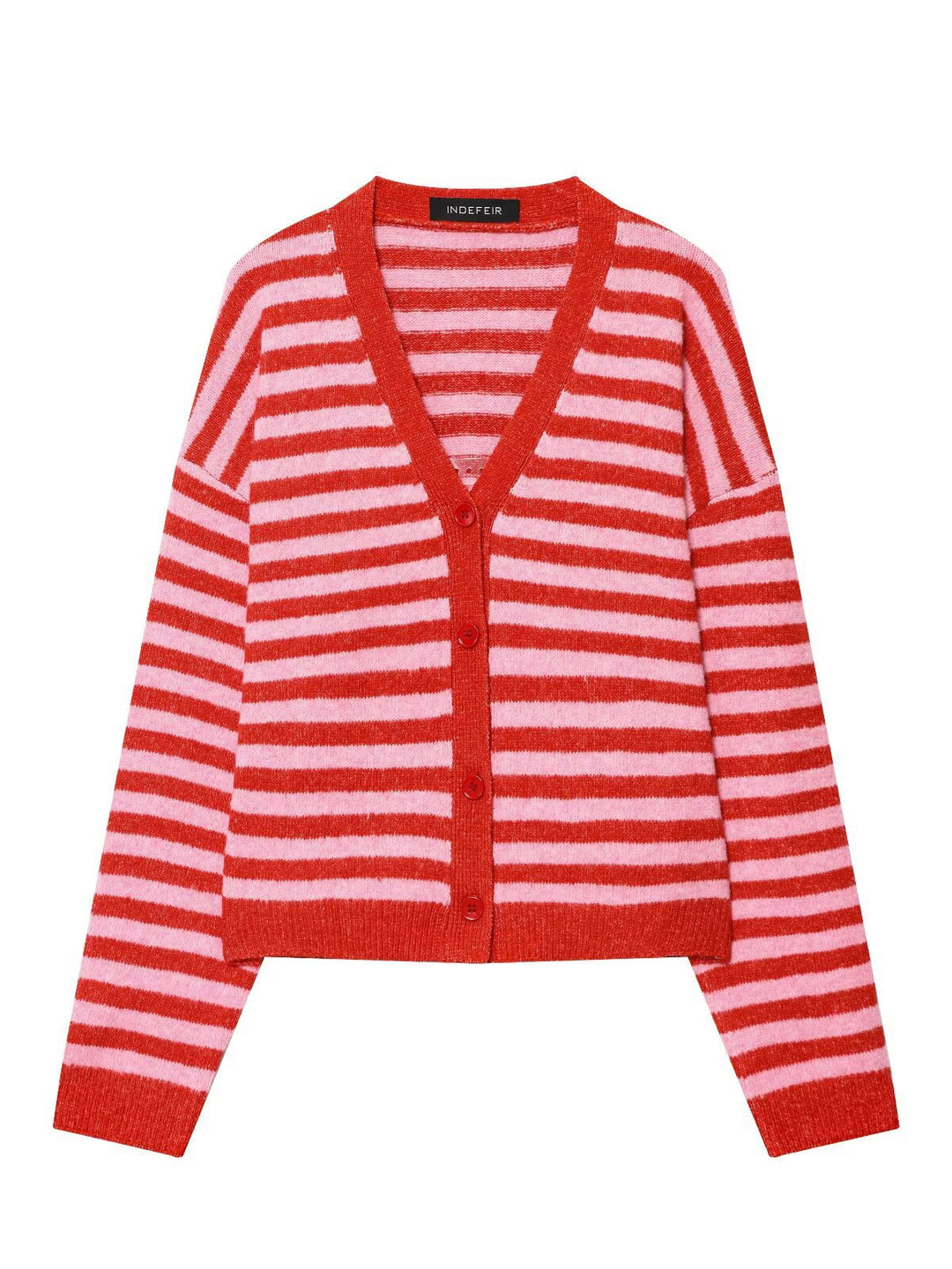Ladies striped fashionable vest with V-neck and button placket Lune London