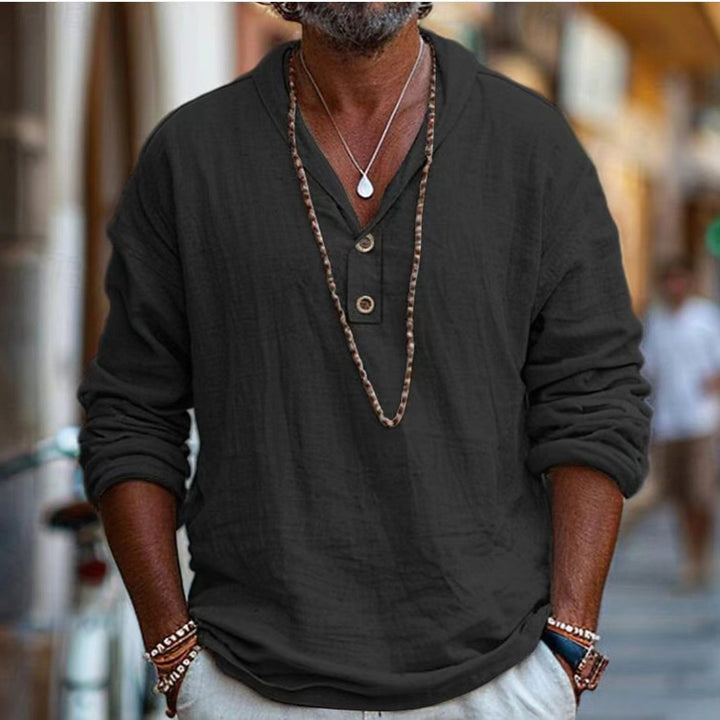 Casual long-sleeve shirt for men with buttoning and modern cut Lune London