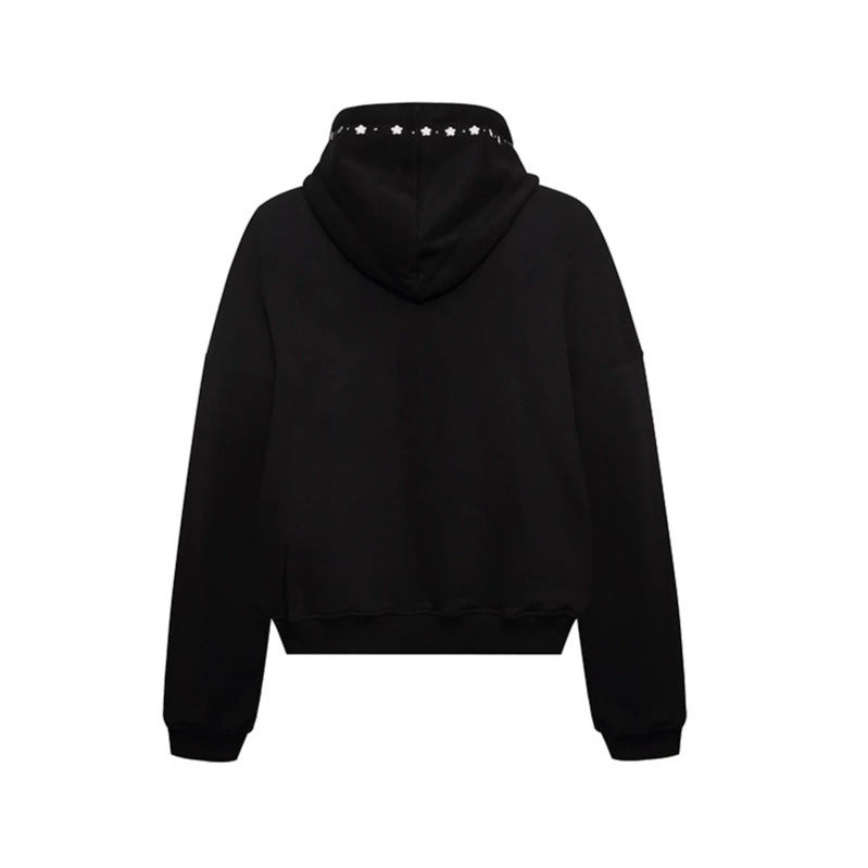 Women’s hooded zip jacket with stud trim and oversized fit Amarae