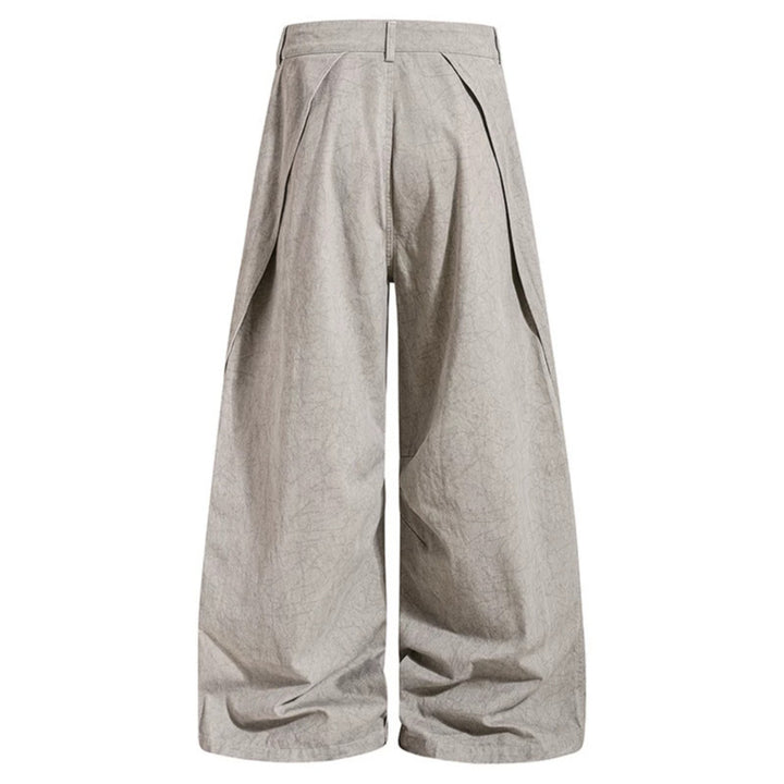 Women Wide Draped Culotte Cargo Pants with High Waist and Zip Pockets Amarae