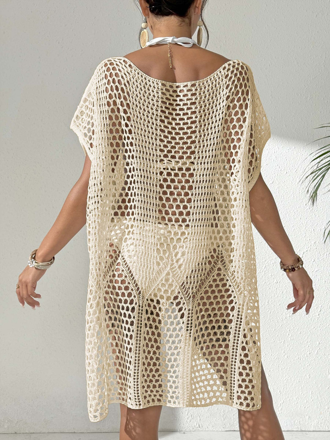 Ladies Elegant Open-Knit Swimsuit-Sarong Chic Tunic and Style