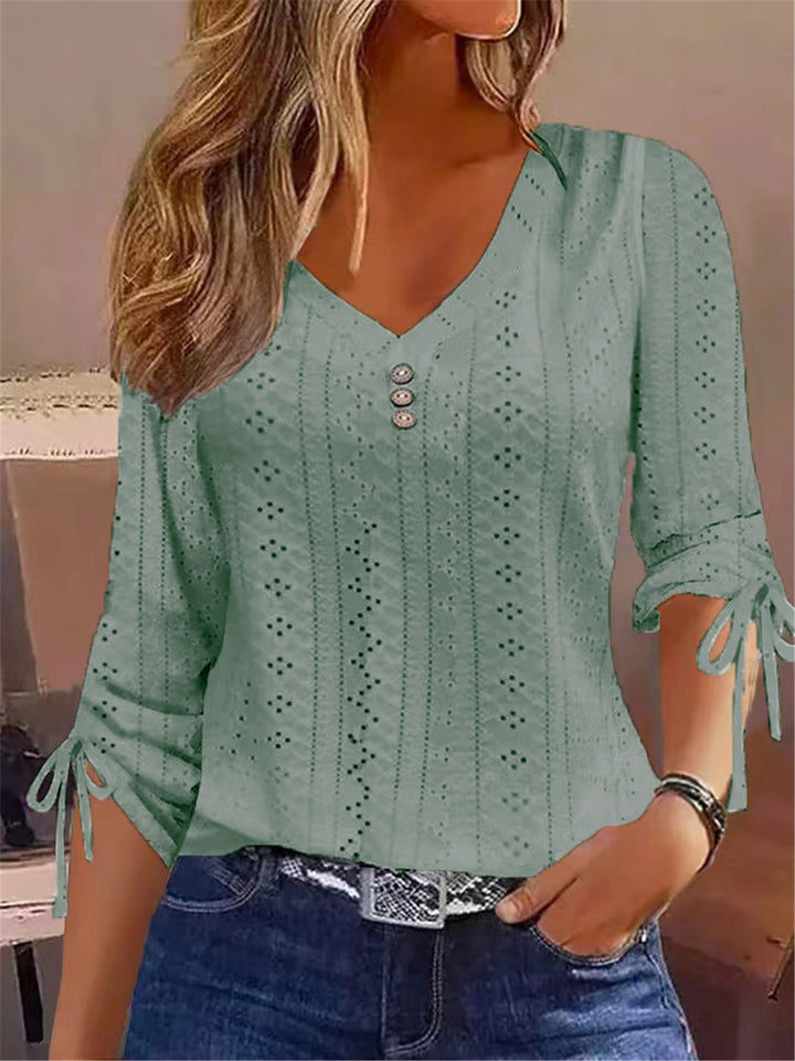 V-neck blouse for women with gathered detail Amarae