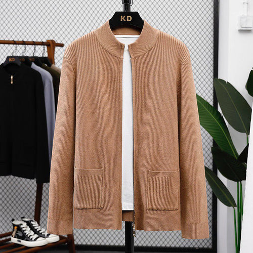 Ladies' knit jacket with modern zipper and practical pockets Amarae
