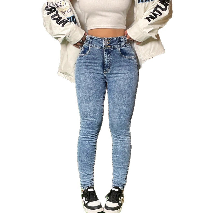Women High-Cut Sculpting Jeans in a Slim Fit with Elastic Shaping Waistband Amarae