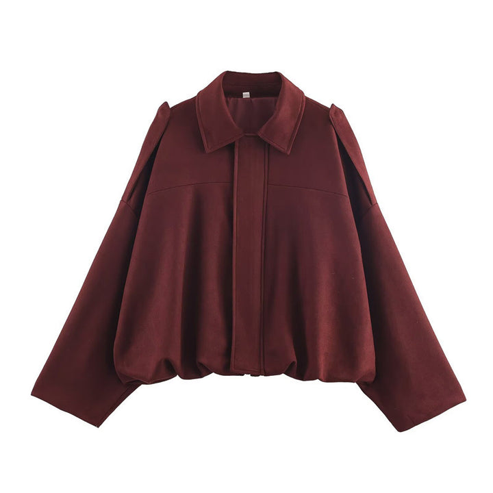 Women's crop jacket with elegant collar and practical flap pockets Lune London