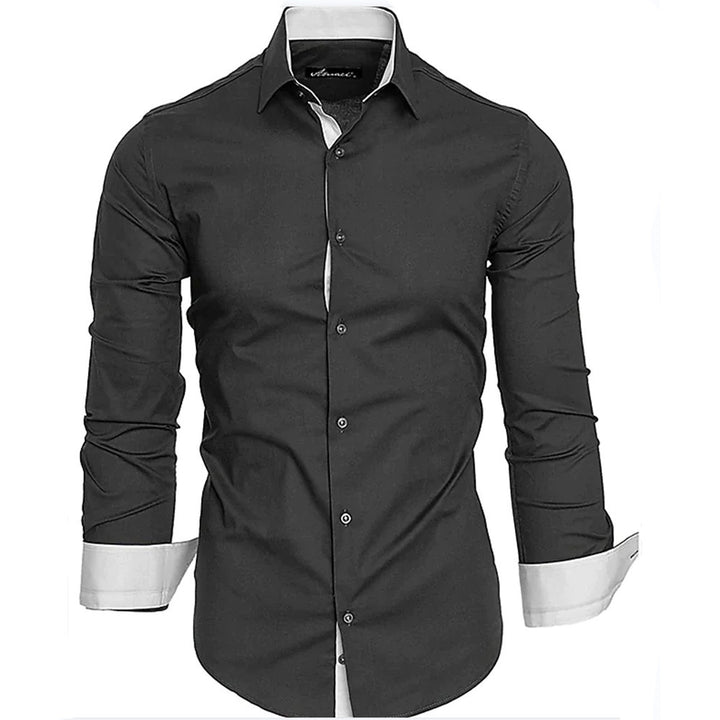 Elegant long sleeve shirt for men with contrasting cuffs Lune London