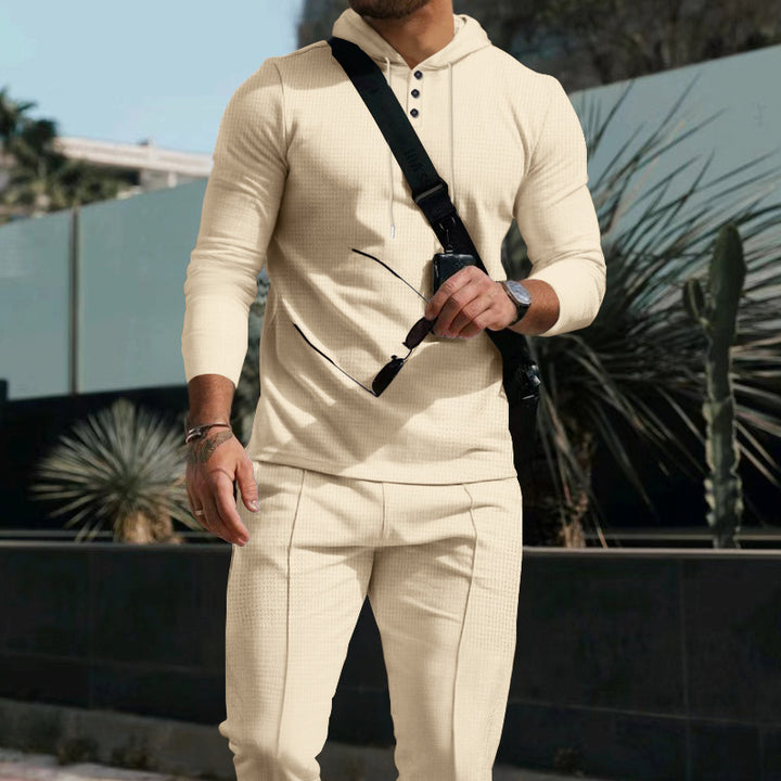 Men's trendy zip hoodie with textured surface Lune London
