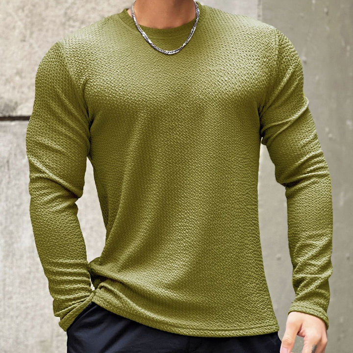 Men's long sleeve T-shirt in structured fabric Amarae