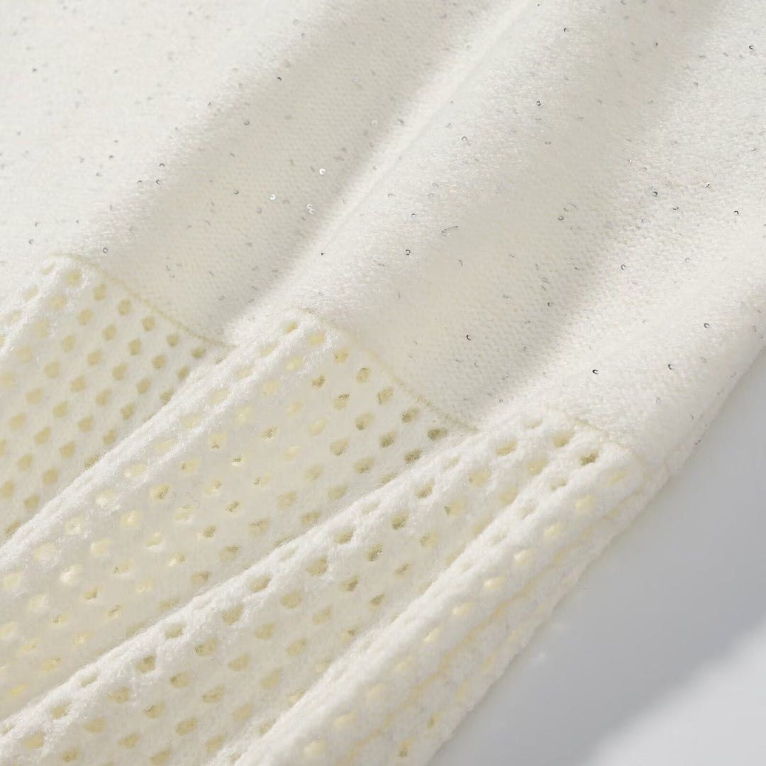 Robe tricotée pour femmes avec décolleté en V moderne et taille élastique