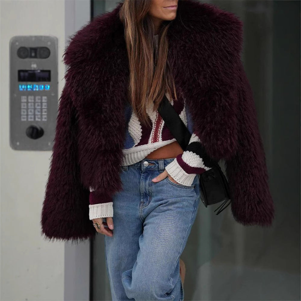 Trendy oversized faux fur coat for women Lune London