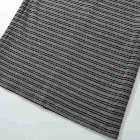 Women's Striped Midi Skirt made of Stretch Jersey with High Waistband and Drawstring Amarae
