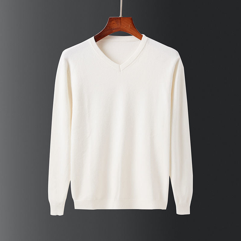 Elegant men's sweater in fine wool with V-neck Lune London