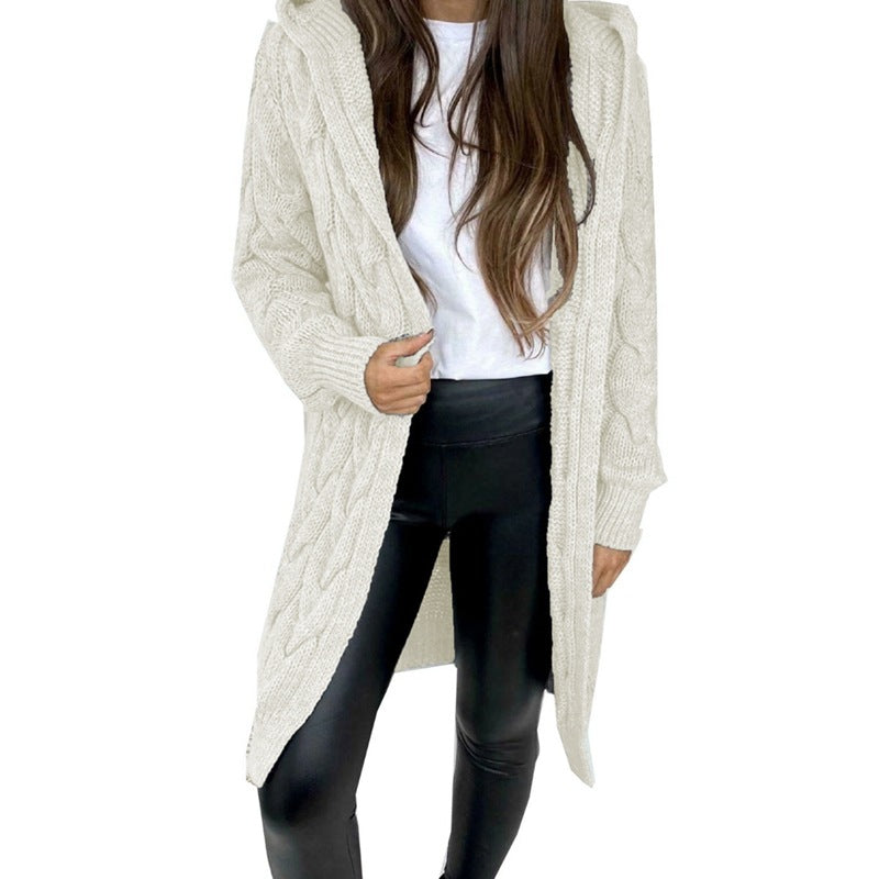 Long cable knit coat for women Lune London