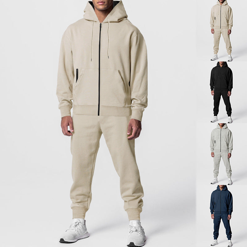 Men's sporty fleece set with practical hood and pockets Lune London