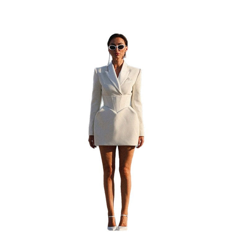Women's Sculpted Corset Blazer Dress with Fitted Corset Waist Amarae
