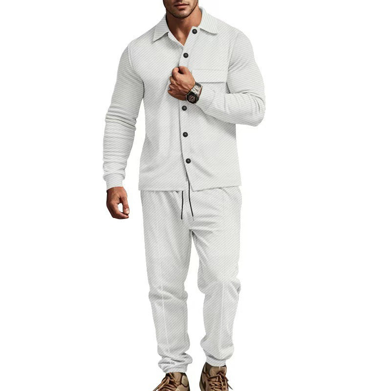 Comfortable leisure set for men with classic shirt and elastic joggers Lune London