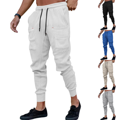Casual men's jogger pants with practical side pockets and elastic waistband Amarae