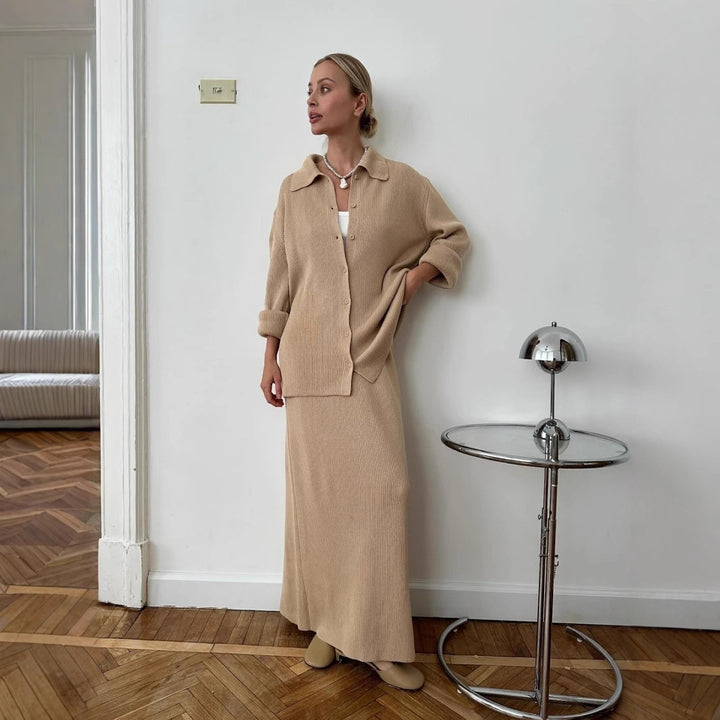 Ladies Long Knit Coat Amarae