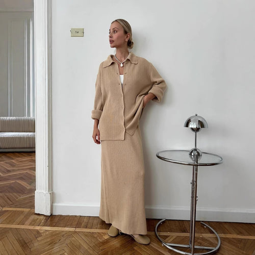Ladies Long Knit Coat Amarae