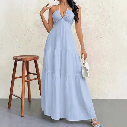 Maxi dress for women with off-shoulder design and casual ruffle details Amarae