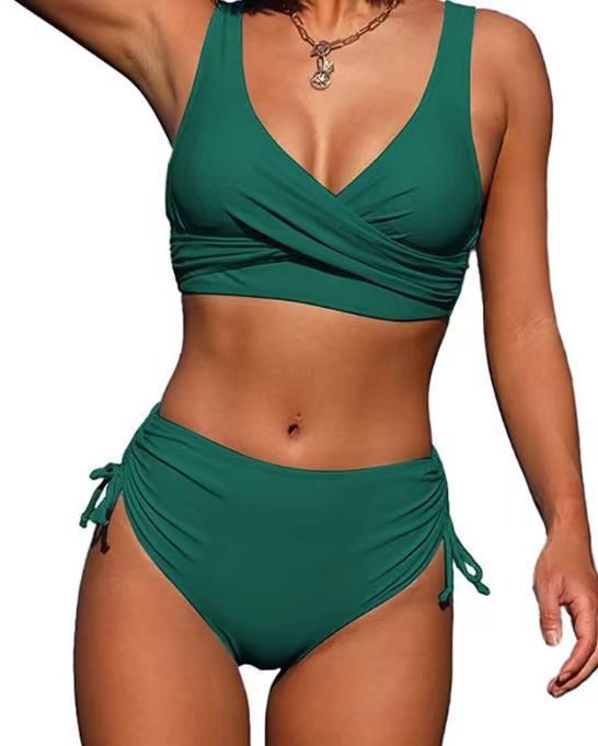 Women's Wrap Bikini Set with Elastic Cuffs and Fashionable V-Neck Lune London