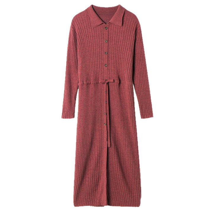 Robe en tricot femme avec col montant moderne et ceinture réglable Chic & Stil