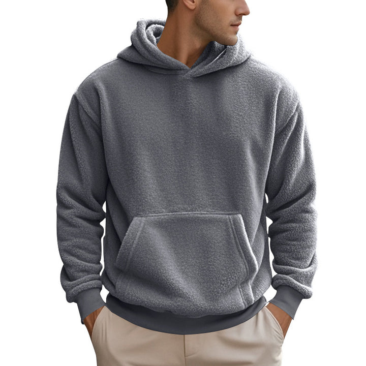Men's Fleece Hoodie with kangaroo pocket and modern cut Lune London