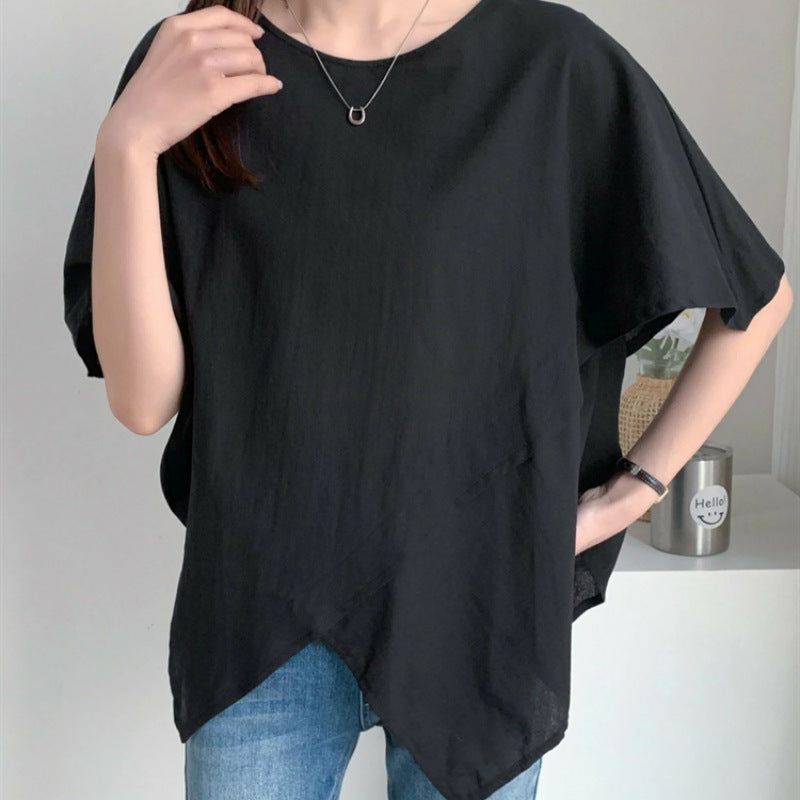 Casual women's t-shirt with high and low hem Lune London