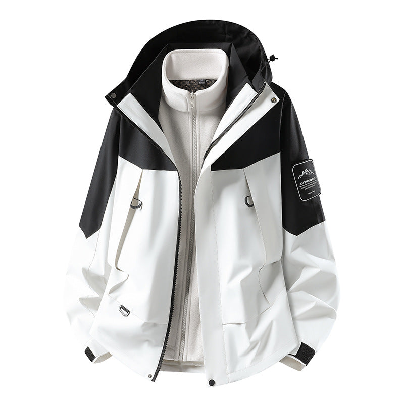 Unisex waterproof two-layer softshell rain jacket with removable fleece lining and hood Amarae
