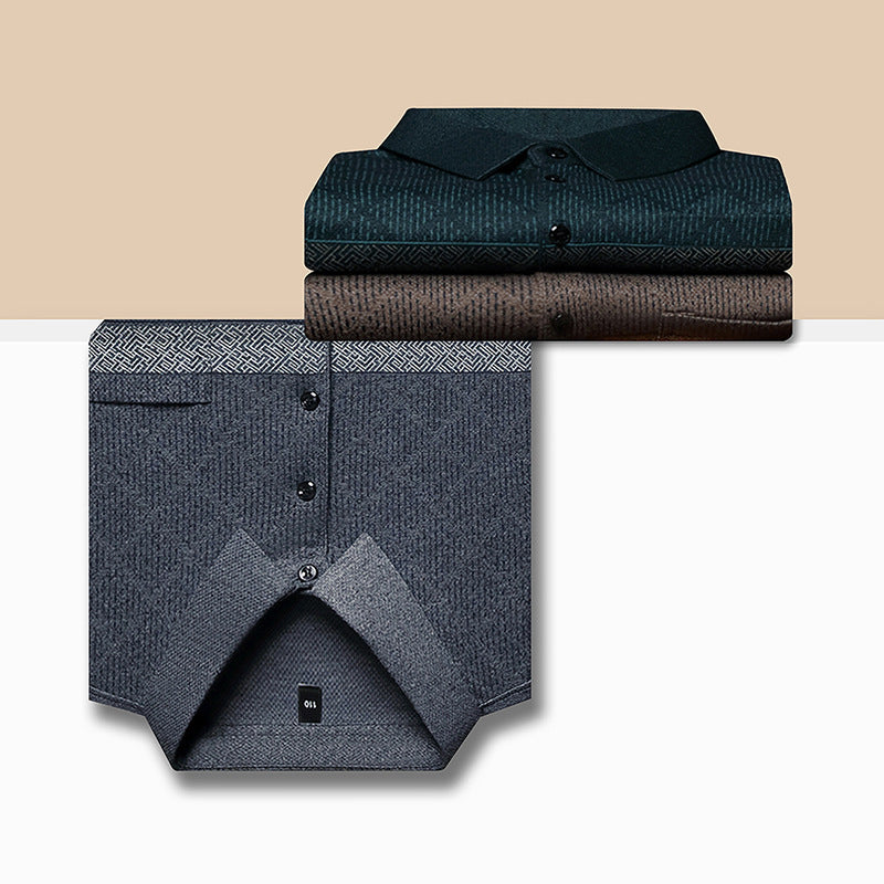 Men's Long Sleeve Polo with Structured Design Lune London