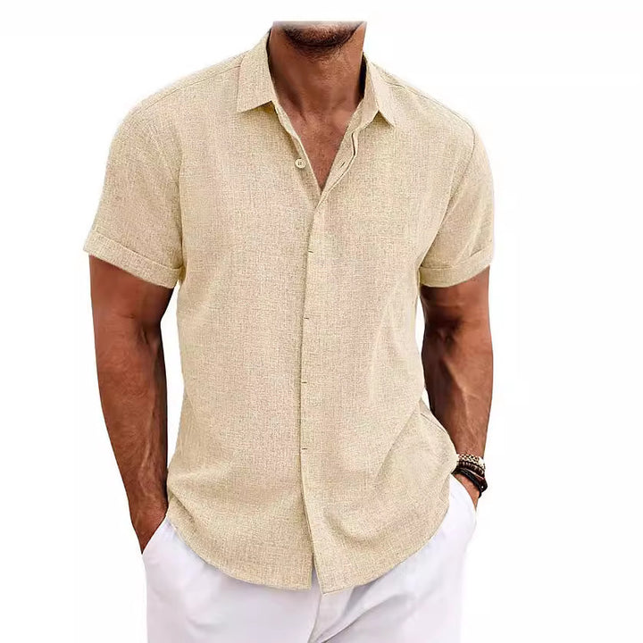 Short sleeve shirt for men in light cotton with pleasant wearing comfort Lune London
