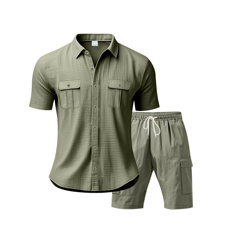 Tenue de loisirs pour hommes avec chemise décontractée et shorts cargo pratiques Lune London