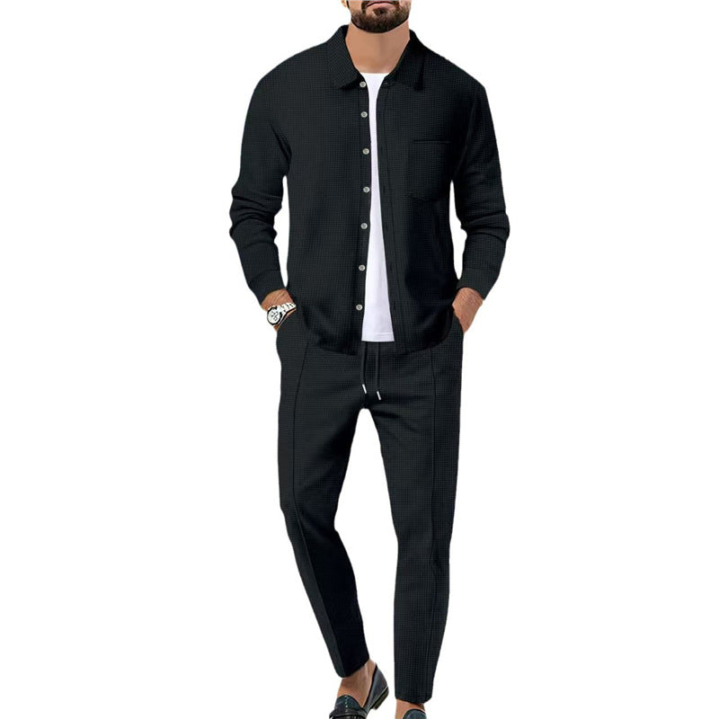 Trendy leisure set for men with textured top and elastic waistband Lune London