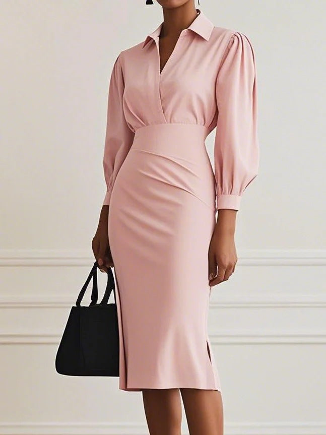 Lune London | Women's Elegant Wrap Dress with Collar