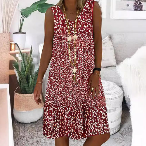 Airy summer dress for women with a playful floral pattern and a fluid silhouette Amarae